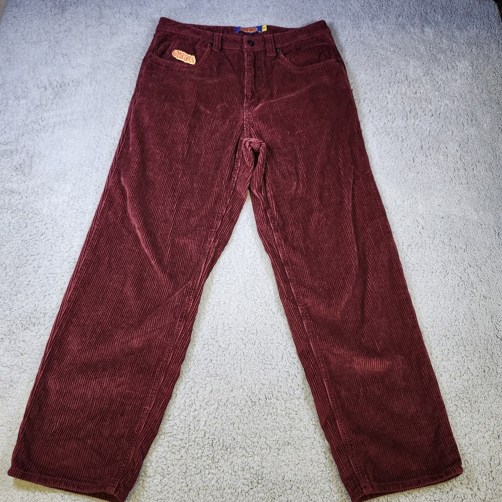Empyre Pants 30 Red Burgundy Corduroy Relax Fit Skateboard Grunge Y2K Skater